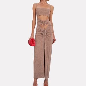 Christopher Esber wool cashmere blend cut out maxi dress NWT
